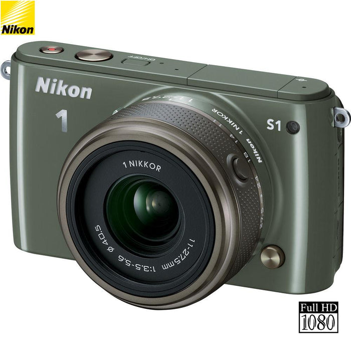 Nikon 1 S1 Mirrorless Digital Camera w/ 11-27.5mm Lens (Khaki) - Certified Refurbished
