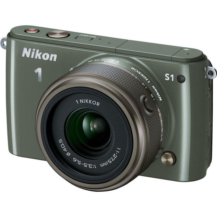 Nikon 1 S1 Mirrorless Digital Camera w/ 11-27.5mm Lens (Khaki) - Certified Refurbished