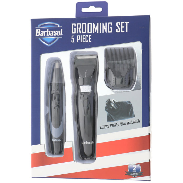 Barbasol 5-Piece Grooming Set Includes Beard Trimmer and Nose/Ear Trimmer