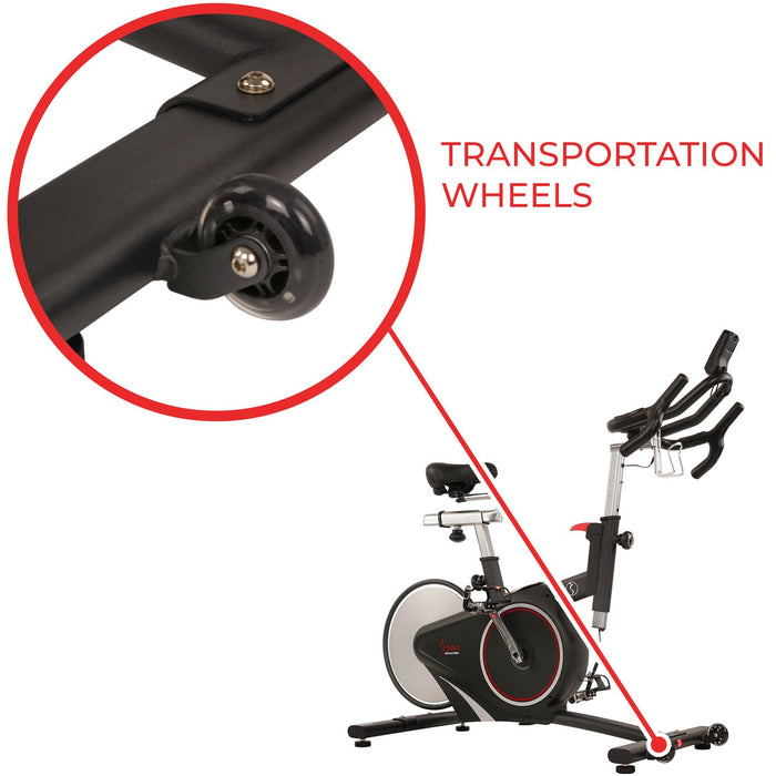 Sunny Health and Fitness Belt Drive Magnetic Indoor Bike + Fitness Suite & Towel