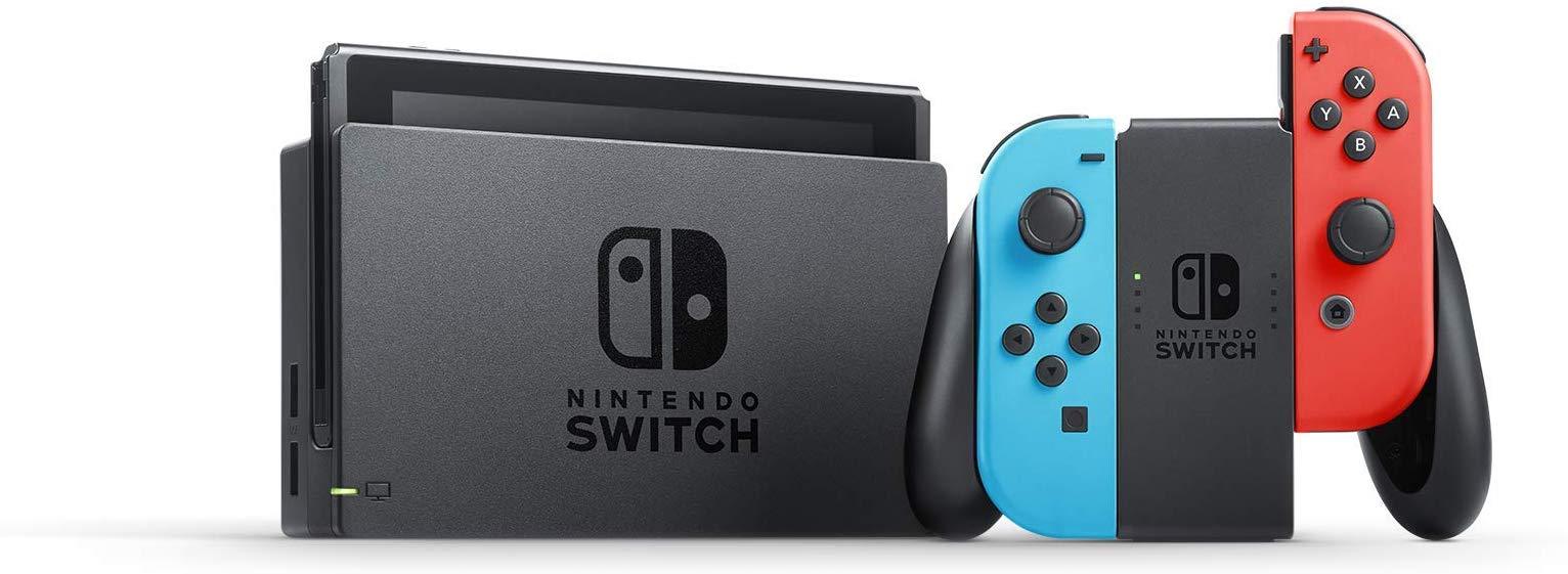Nintendo Switch 32GB Console w/ Blue + Red Joy-Con and USB Type-C Bluetooth Transmitter
