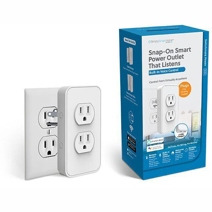 Switchmate 2-Pack Snap-on Smart Power Outlet with Voice Controls - Certified Refurbished