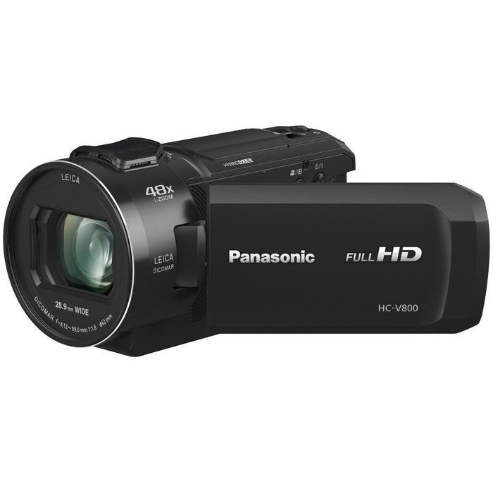 Panasonic HC-V800 Full HD Camcorder with 24x LEICA DICOMAR Lens with Bonus Power Pack