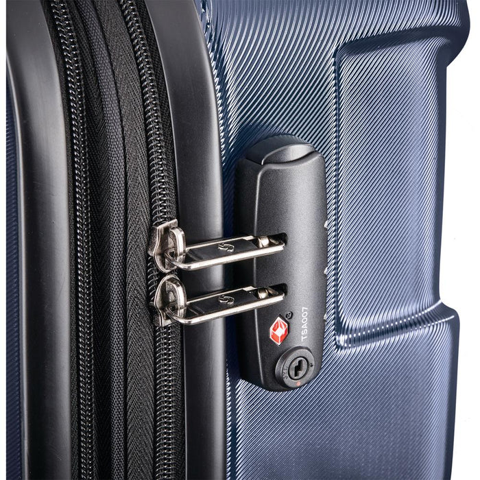 Samsonite Centric Hardside 24" Spinner Wheel Luggage Navy Blue+Scale and Pillow