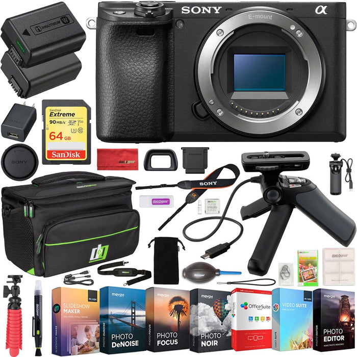 Sony a6400 4K Mirrorless Camera ILCE-6400/B Body + Tripod Shooting Grip GP-VPT1 Kit