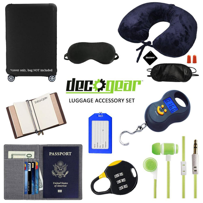 American Tourister Arona Premium Spinner 3Pcs Luggage Set Blue + Accessory Kit