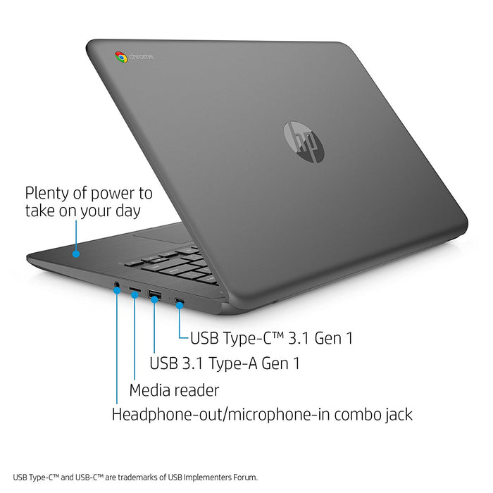 Hewlett Packard 14" Chromebook Intel Celeron N3350 4/16GB Laptop + 1 Year Extended Warranty Pack