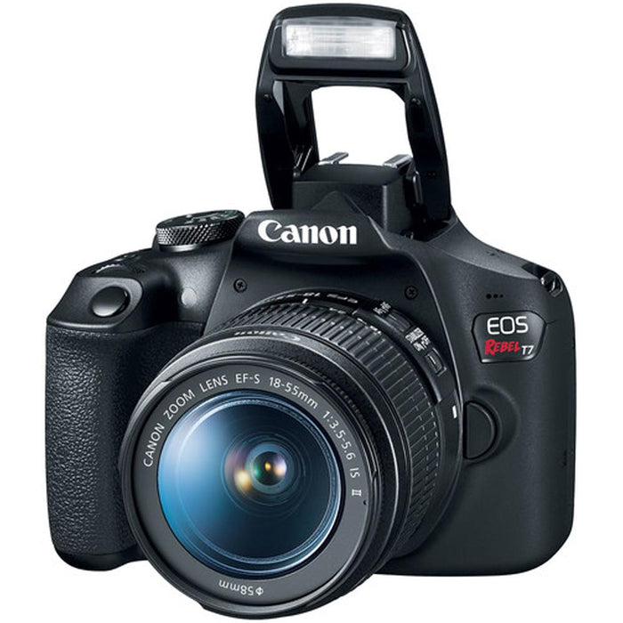 Canon T7 EOS Rebel DSLR Camera EF-S 18-55mm f/3.5-5.6 IS II Lens 16GB Memory x2 Bundle