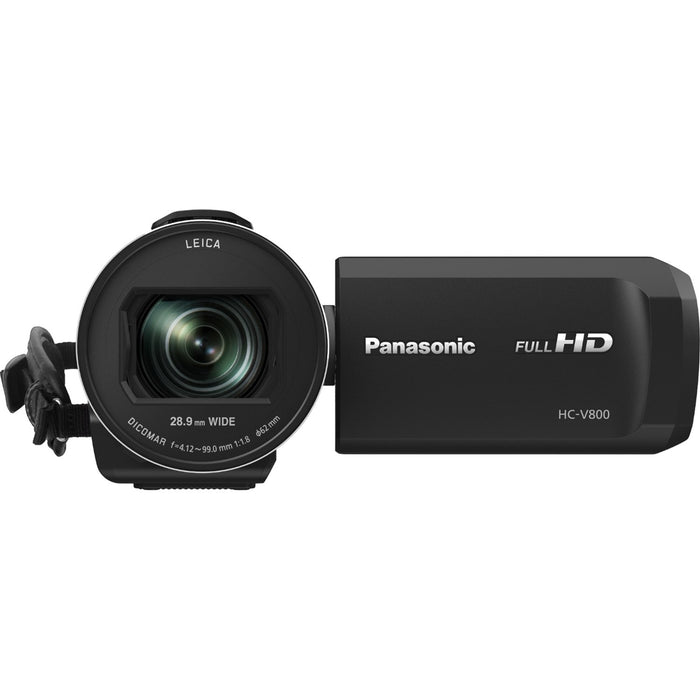 Panasonic Full HD Camcorder with 24x LEICA DICOMAR Lens 1/2.5" BSI Sensor (Black) HC-V800