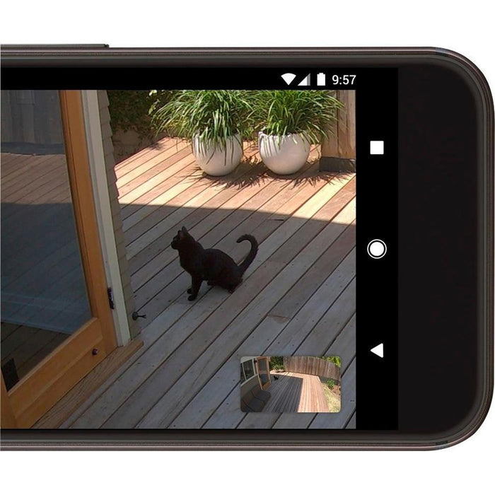 Google Nest IQ Wired Outdoor Security Camera 2 Pack + Mini Smart Speaker Chalk