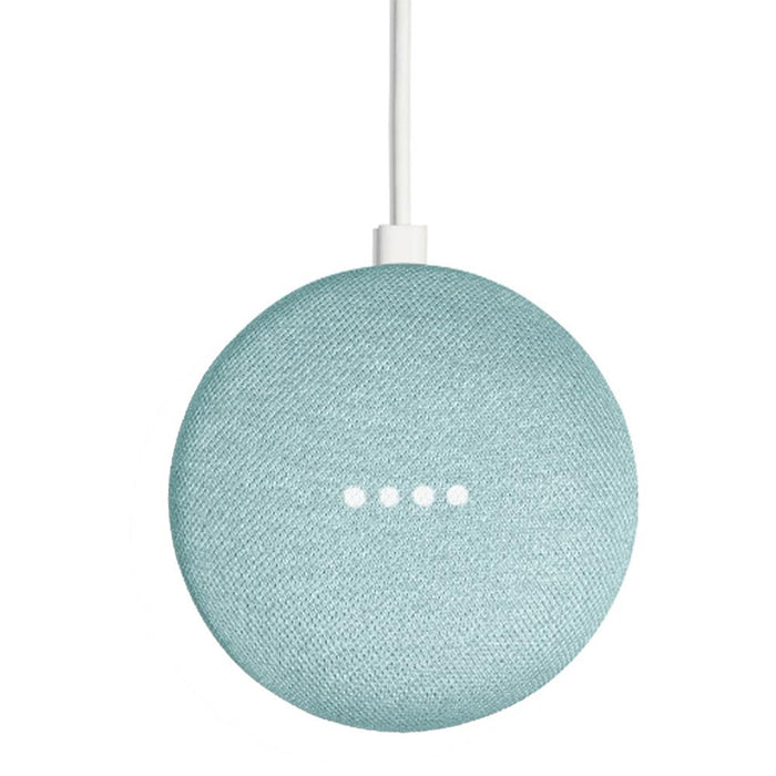 Google Nest Protect Smoke and CO Alarm Battery 3-Pack White + Mini Smart Speaker Aqua