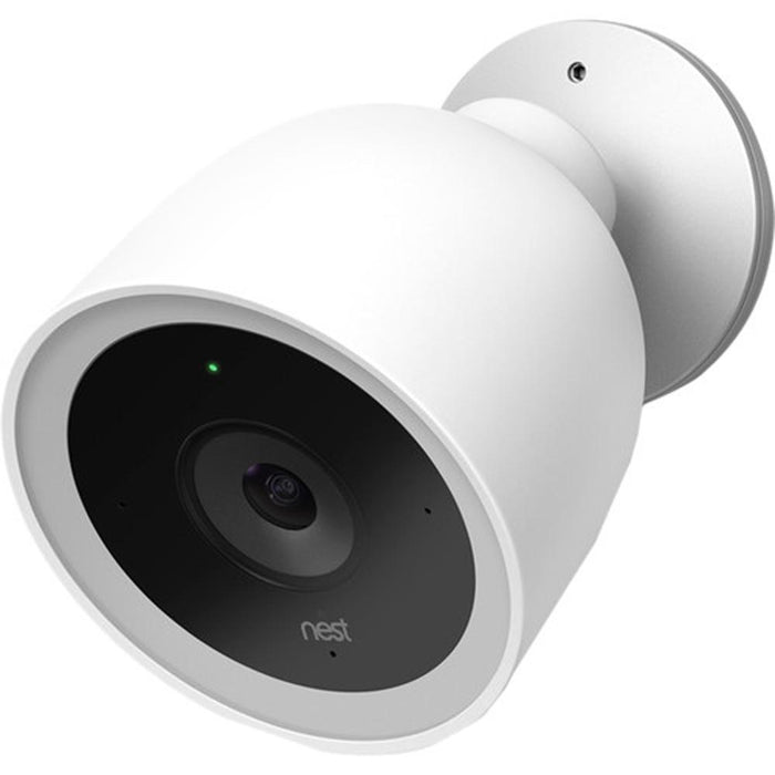 Google Nest Cam IQ Outdoor Security Camera White + Mini Smart Speaker Aqua