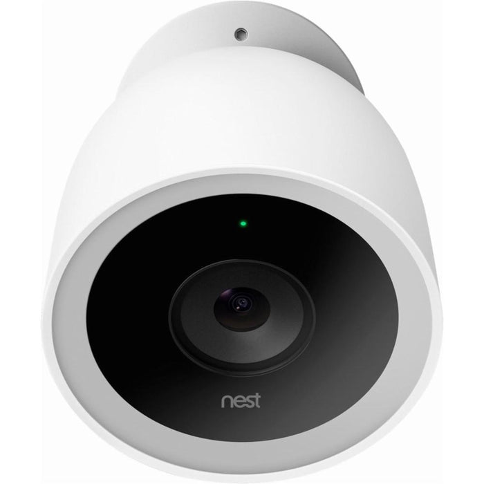 Google Nest IQ Wired Outdoor Security Camera 2 Pack + Mini Smart Speaker Aqua