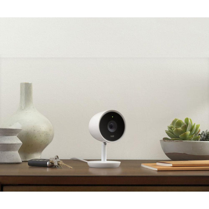 Google Nest Cam Indoor IQ Smart Wi-Fi Security Camera + Mini Smart Speaker Charcoal
