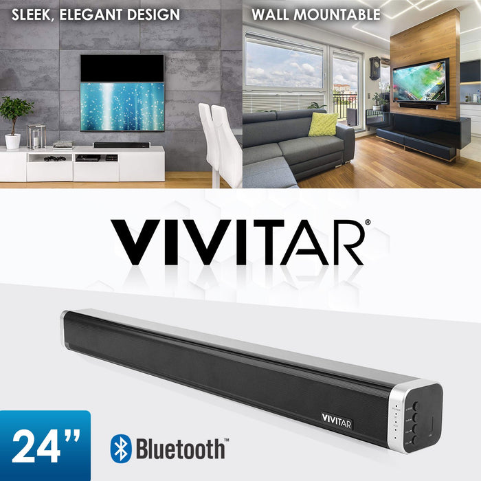 Vivitar 24 Inch Wall Mountable Wireless Bluetooth Soundbar