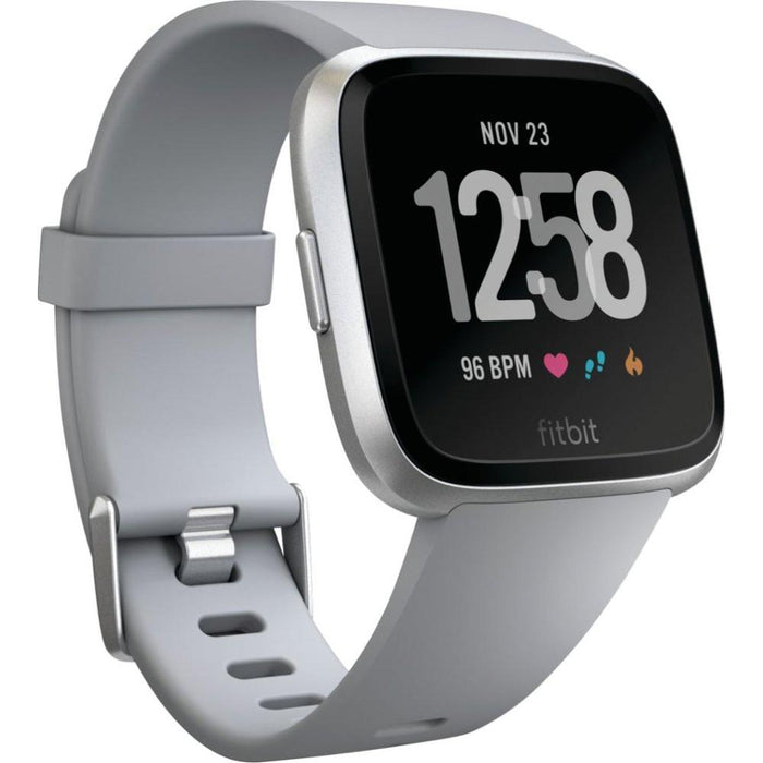 Fitbit Versa Smartwatch, Small & Large Bands Included, Gray/Silver