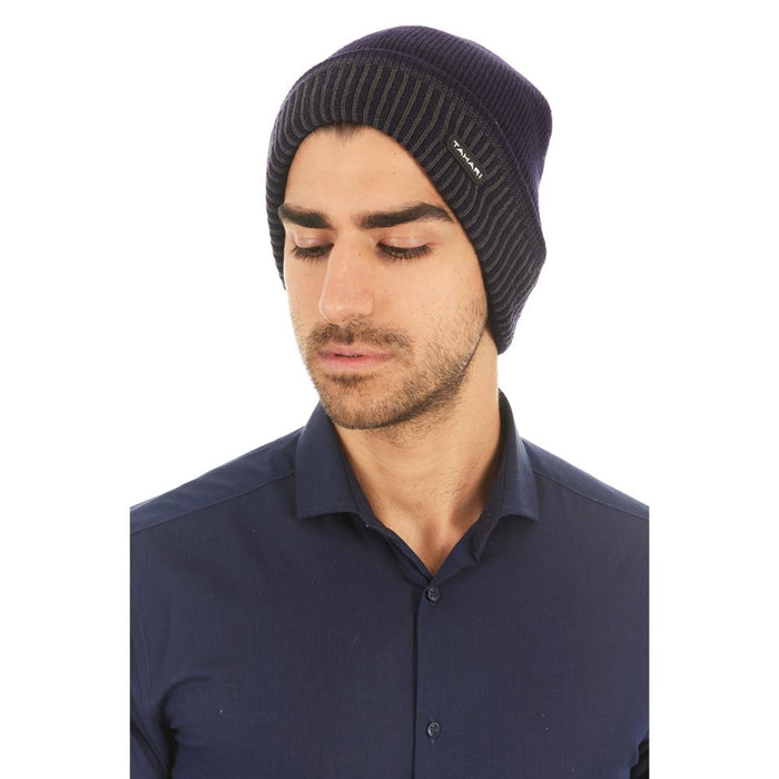 Tahari Cuffed Knit Winter Beanie Insulated With Faux Fur Lining (Unisex) - (Navy)