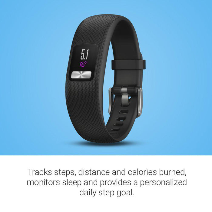 Garmin Vivofit 4 Activity Tracker Large Black + Fitness & Warranty Bundle