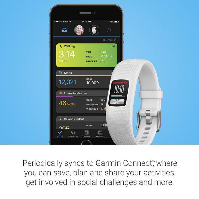 Garmin Vivofit 4 Activity Tracker Regular Fit White + Fitness & Warranty Bundle