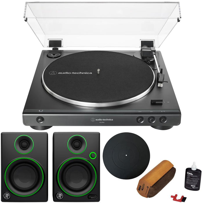 Audio-Technica AT-LP60X BK Fully Automatic Stereo Turntable - Black w/ Audio Immersion Bundle