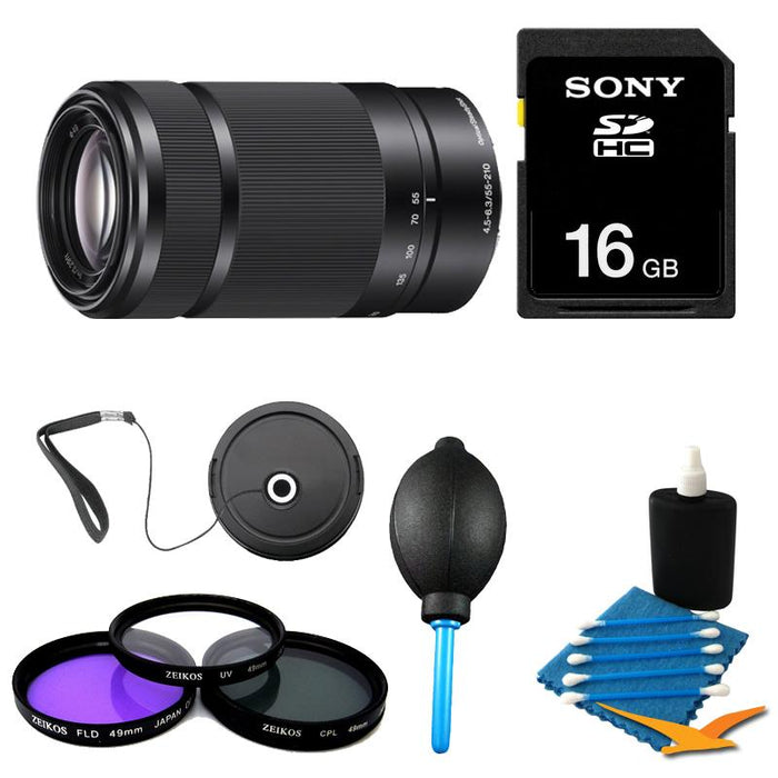 Sony SEL55210 - 55-210mm Zoom E-Mount Lens - Black Bundle