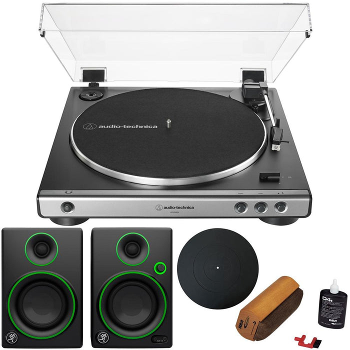 Audio-Technica AT-LP60X Fully Automatic Turntable - Gunmetal Black w/ Audio Immersion Bundle