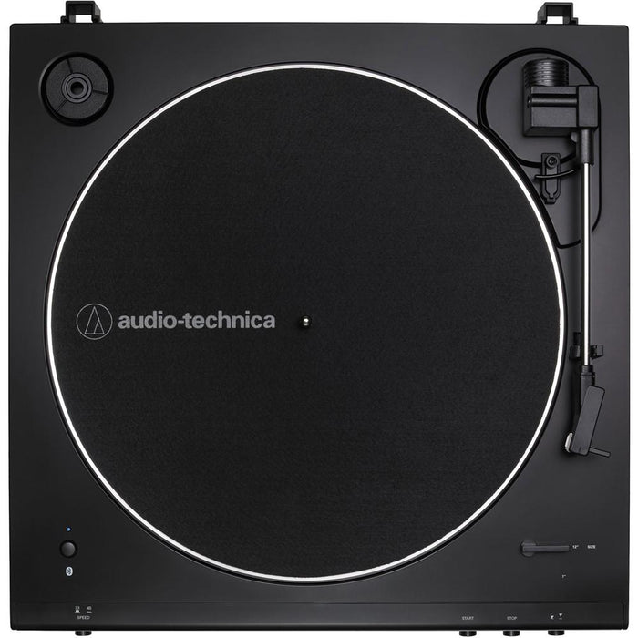 Audio-Technica AT-LP60XBT Automatic Bluetooth Belt-Drive Turntable + Essentials Bundle Black