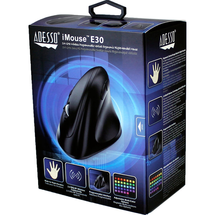 Adesso iMouse E30 2.4 GHz Wireless Vertical Programmable Mouse