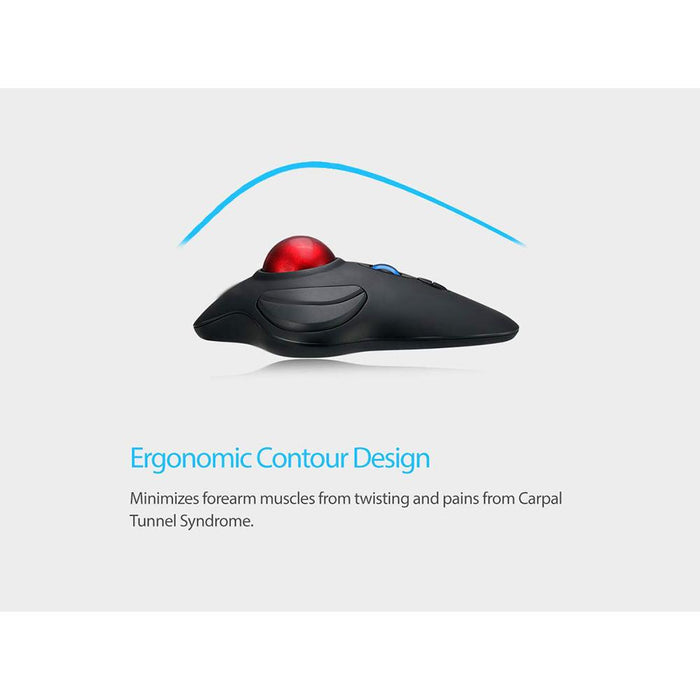 Adesso iMouse T40 Wireless Programmable Ergonomic Trackball Mouse