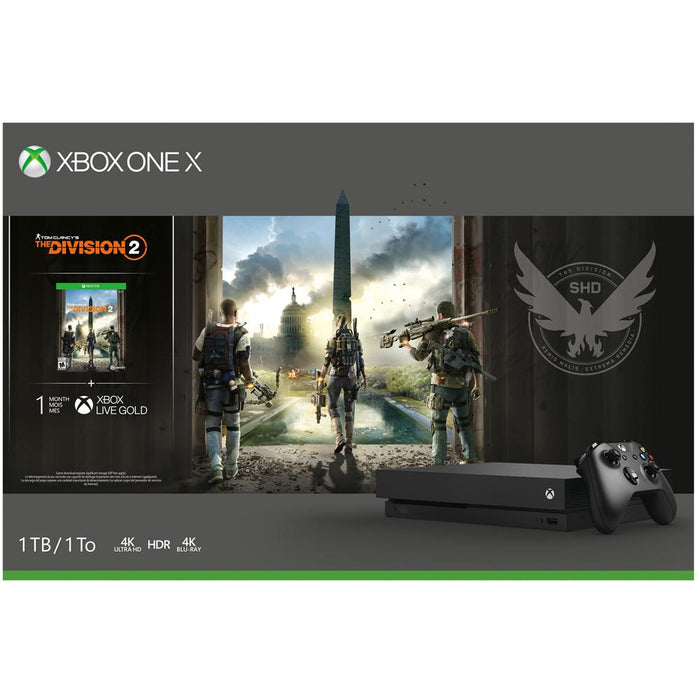 Microsoft Xbox One X 1TB Console w/ Tom Clancy's The Division 2 + Xbox Live Bundle