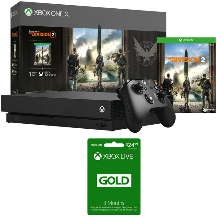 Microsoft Xbox One X 1 TB Console with The Division 2 + 3 Month Gold Membership