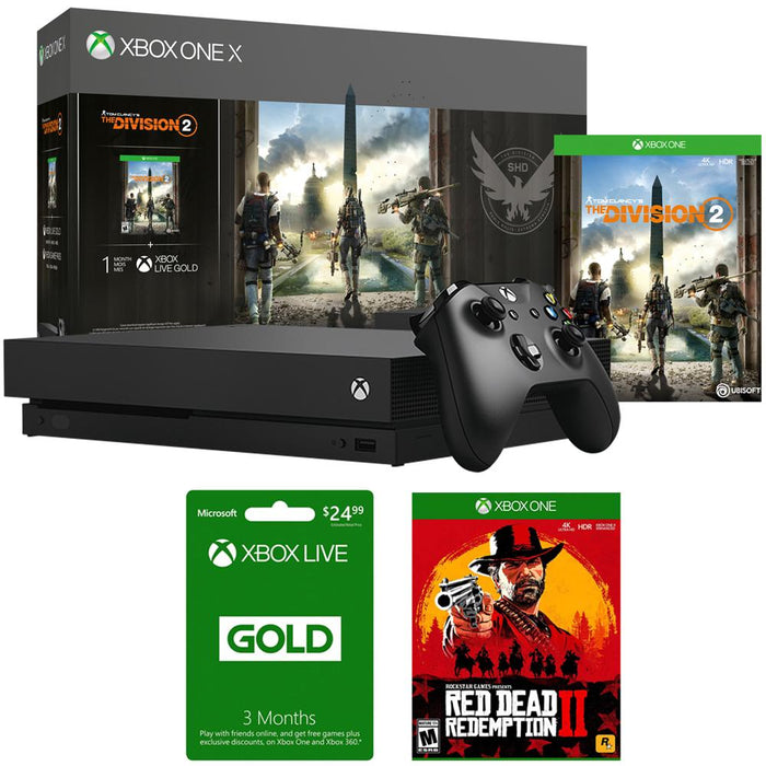 Microsoft Xbox One X 1 TB Console w/ The Division 2+Red Dead Redemption 2 Bundle