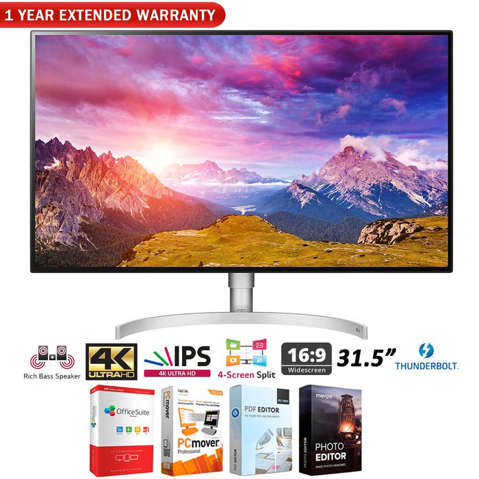 LG UltraFine 32" 4K IPS UHD LED Monitor + 1 Year Extended Warranty Pack