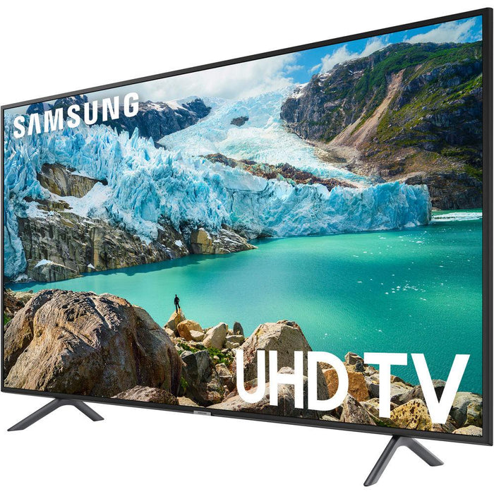 Samsung 50" RU7100 LED Smart 4K UHD TV 2019 Model with Slim Wall Mount Bundle