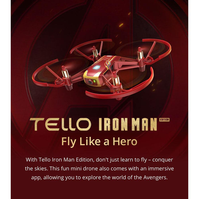DJI Tello Quadcopter Iron Man Edition Beginner Drone VR HD Video Premium Bundle