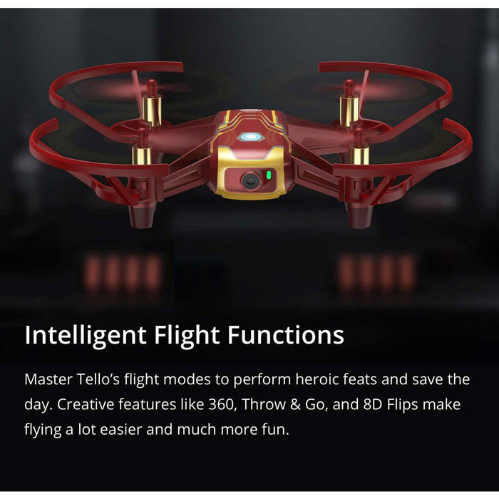 DJI Tello Quadcopter Iron Man Edition Drone with HD Camera and VR Starter Bundle