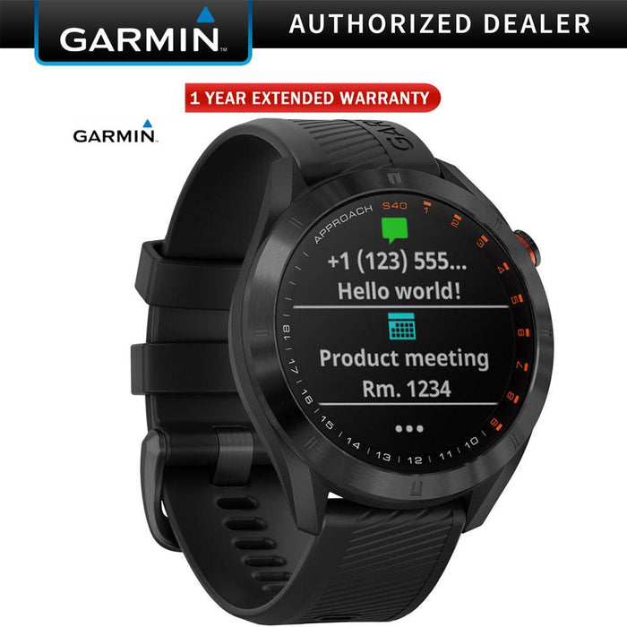 Garmin Approach S40 Golf Watch - (010-02140-01) with 1 Year Extended Warranty