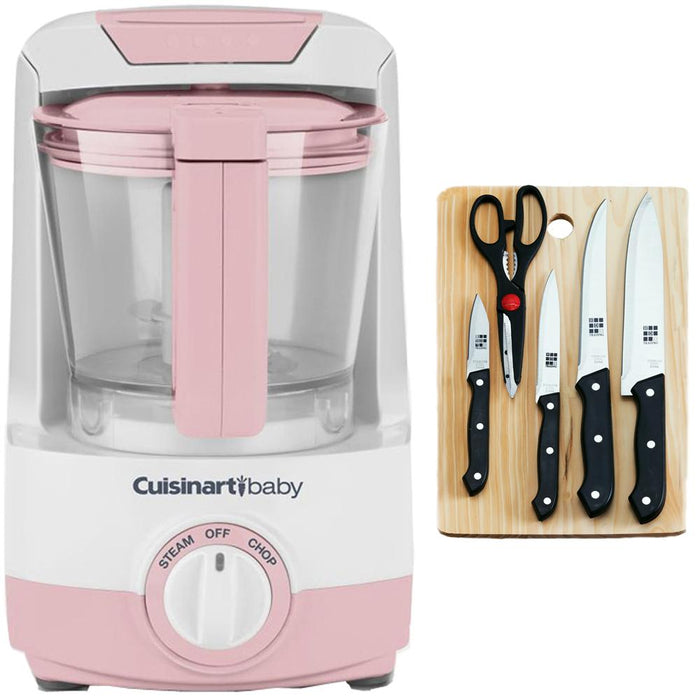 Cuisinart Baby Food Maker & Bottle Warmer Pink w/Knife Set and Cutting Board
