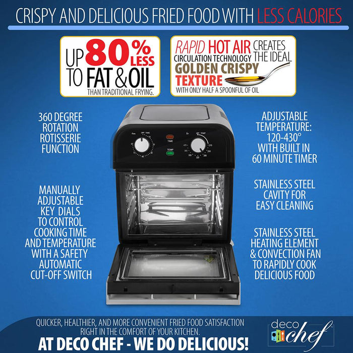 Deco Chef XL 12.7 QT Multi-Function Extra Large Capacity Convection Oven Airfryer