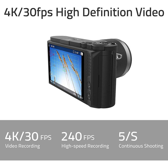YI M1 4K Video 20 MP Mirrorless Digital Camera w/ 12-40mm & 42.5mm Lenses, Black