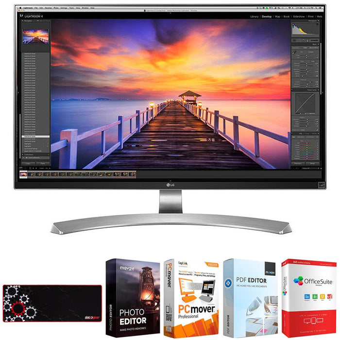 LG 27" 4K UHD IPS LED Monitor 3840 x 2160 16:9 27UD88W w/ Editing Suite Bundle