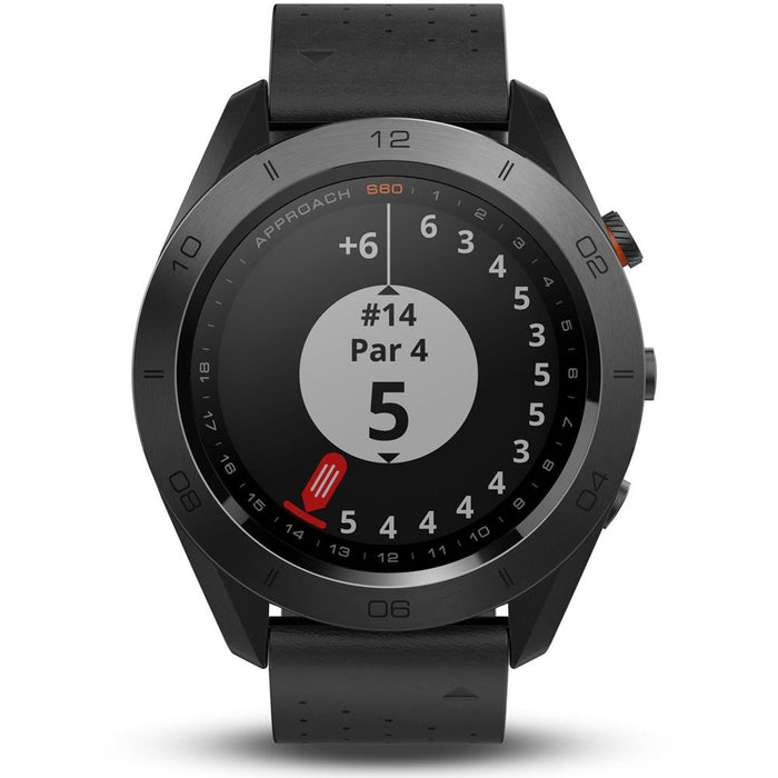 Garmin Approach S60 Golf Watch Black with Black Band + Screen Protector 2 Pack Bundle