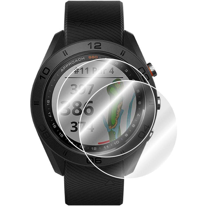 Garmin Approach S60 Golf Watch Black with Black Band + Screen Protector 2 Pack Bundle