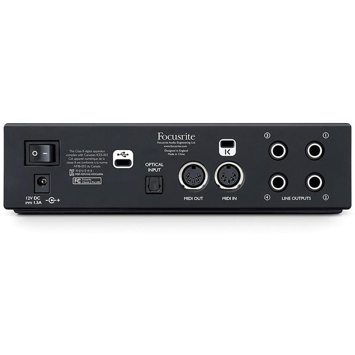 Focusrite Clarett 2Pre USB 10-In/4-Out Audio Interface + Speaker Bundle