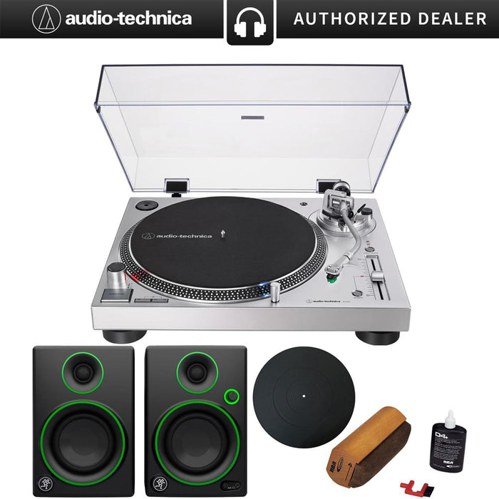 Audio-Technica AT-LP120XUSB Direct-Drive Turntable (Analog & USB) Audio Immersion Bundle Silver
