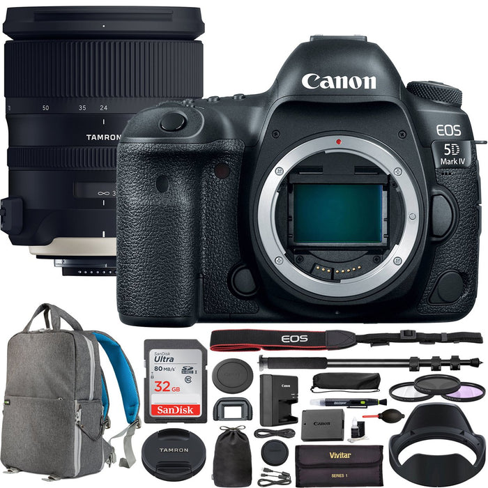 Canon EOS 5D Mark IV DSLR Camera Body + Tamron SP 24-70mm f/2.8 Di VC USD G2 Lens Kit
