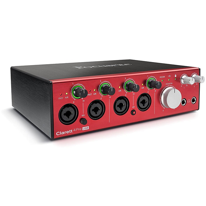 Focusrite Clarett 4Pre USB 18-In/8-Out Audio Interface with Platinum Recording Bundle