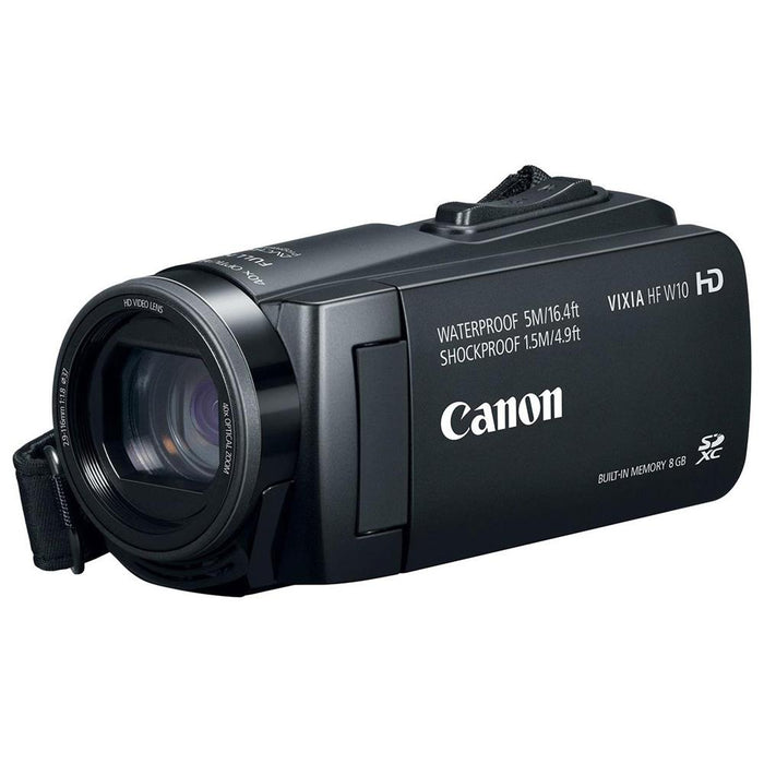 Canon VIXIA HF W10 Full HD 8GB Waterproof Camcorder, 40x Optical Zoom + 16GB Bundle