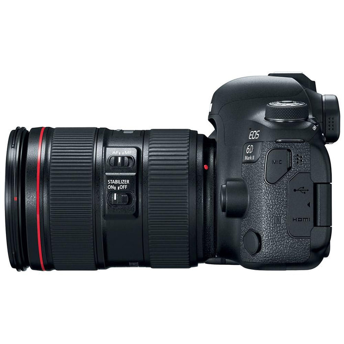 Canon EOS 6D Mark II 26.2MP DSLR Camera with 24-105mm Lens + BG-E21 Battery Grip
