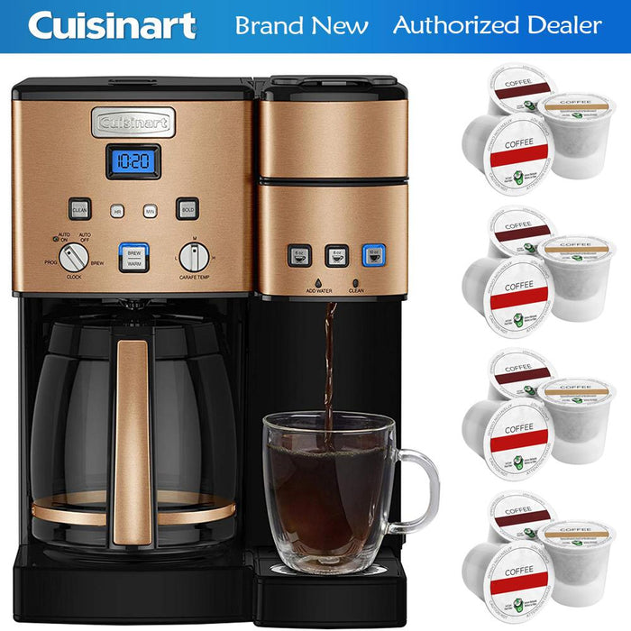 Cuisinart SS-15CP 12-Cup Coffeemaker and Single Serve Brewer 3 Year Warranty +12 K CUPs